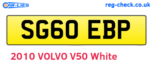 SG60EBP are the vehicle registration plates.