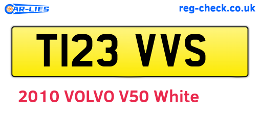 T123VVS are the vehicle registration plates.