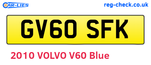 GV60SFK are the vehicle registration plates.