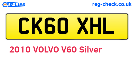 CK60XHL are the vehicle registration plates.