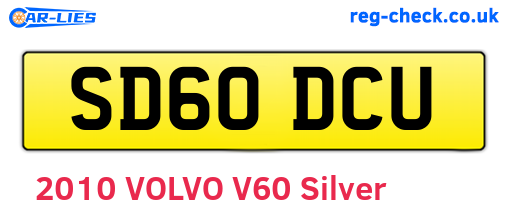 SD60DCU are the vehicle registration plates.