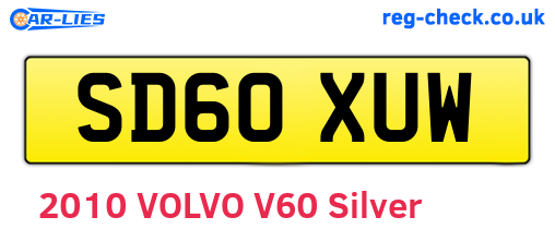 SD60XUW are the vehicle registration plates.