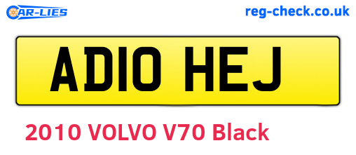 AD10HEJ are the vehicle registration plates.