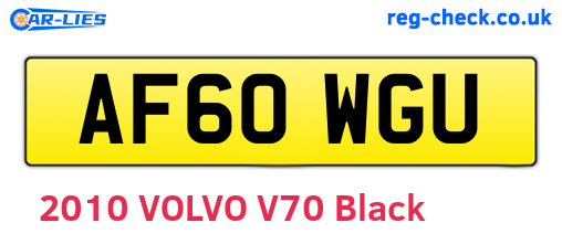 AF60WGU are the vehicle registration plates.