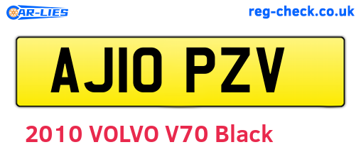 AJ10PZV are the vehicle registration plates.