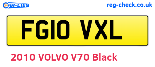 FG10VXL are the vehicle registration plates.