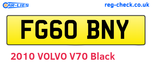 FG60BNY are the vehicle registration plates.