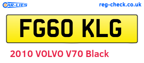 FG60KLG are the vehicle registration plates.