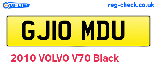 GJ10MDU are the vehicle registration plates.