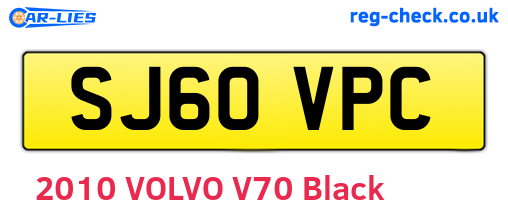SJ60VPC are the vehicle registration plates.