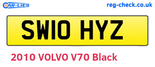 SW10HYZ are the vehicle registration plates.