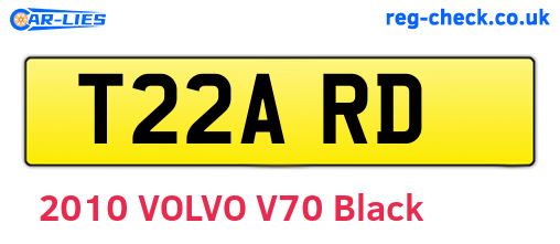 T22ARD are the vehicle registration plates.