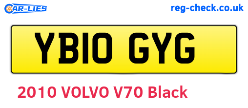 YB10GYG are the vehicle registration plates.
