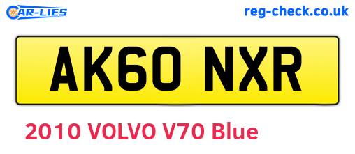 AK60NXR are the vehicle registration plates.