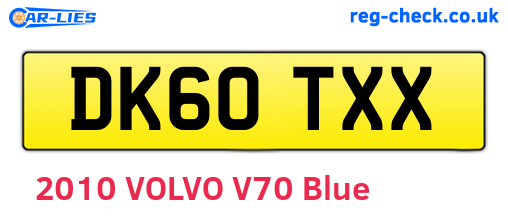DK60TXX are the vehicle registration plates.