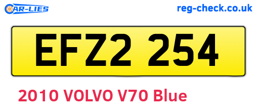 EFZ2254 are the vehicle registration plates.