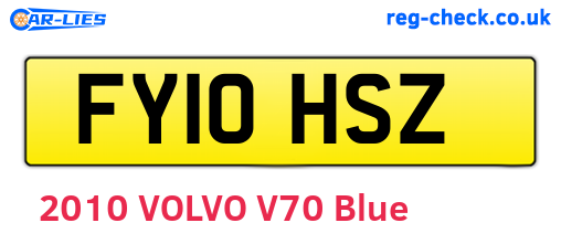 FY10HSZ are the vehicle registration plates.
