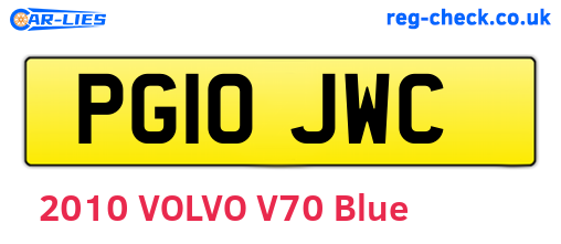 PG10JWC are the vehicle registration plates.