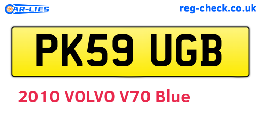 PK59UGB are the vehicle registration plates.