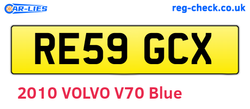 RE59GCX are the vehicle registration plates.