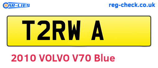 T2RWA are the vehicle registration plates.