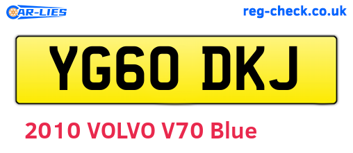 YG60DKJ are the vehicle registration plates.