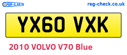 YX60VXK are the vehicle registration plates.