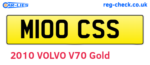 M100CSS are the vehicle registration plates.