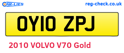 OY10ZPJ are the vehicle registration plates.
