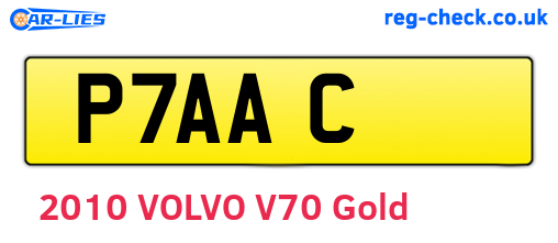 P7AAC are the vehicle registration plates.