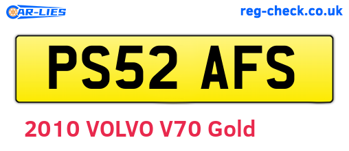 PS52AFS are the vehicle registration plates.