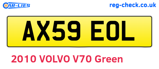 AX59EOL are the vehicle registration plates.