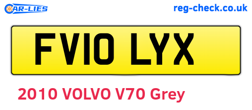 FV10LYX are the vehicle registration plates.