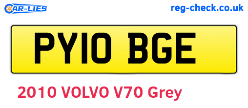PY10BGE are the vehicle registration plates.