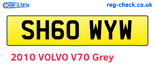 SH60WYW are the vehicle registration plates.