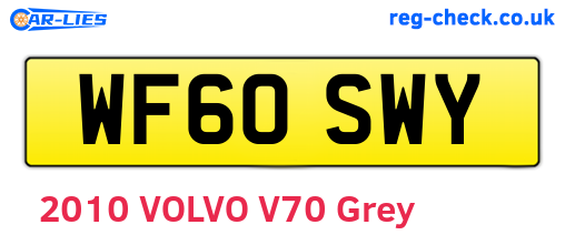 WF60SWY are the vehicle registration plates.