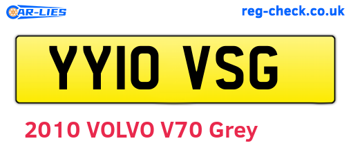YY10VSG are the vehicle registration plates.