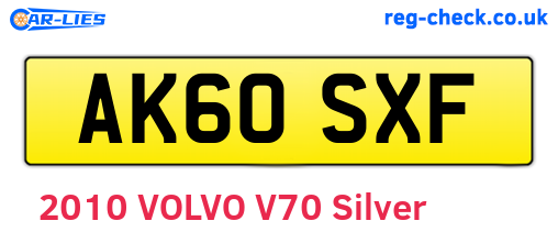 AK60SXF are the vehicle registration plates.