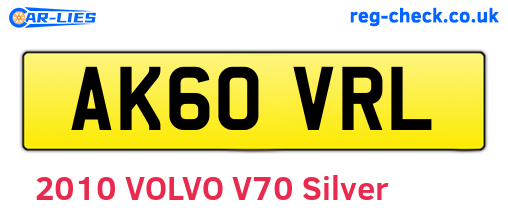 AK60VRL are the vehicle registration plates.