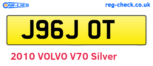 J96JOT are the vehicle registration plates.