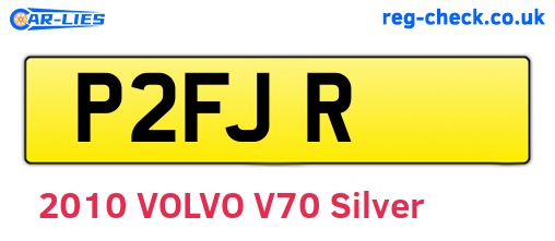 P2FJR are the vehicle registration plates.