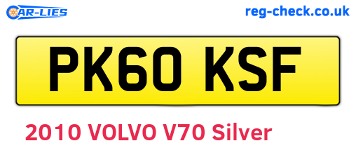 PK60KSF are the vehicle registration plates.
