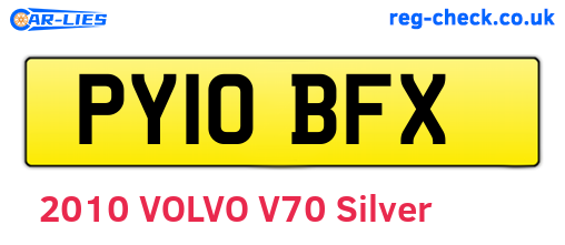 PY10BFX are the vehicle registration plates.