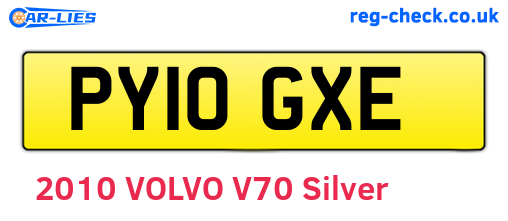 PY10GXE are the vehicle registration plates.