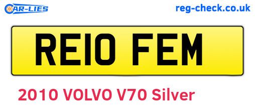 RE10FEM are the vehicle registration plates.