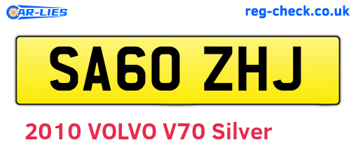 SA60ZHJ are the vehicle registration plates.
