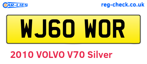 WJ60WOR are the vehicle registration plates.