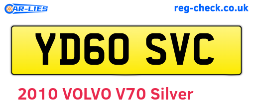 YD60SVC are the vehicle registration plates.