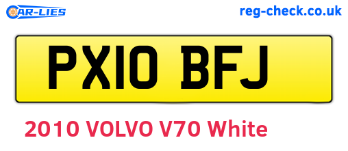 PX10BFJ are the vehicle registration plates.