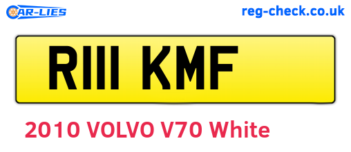 R111KMF are the vehicle registration plates.
